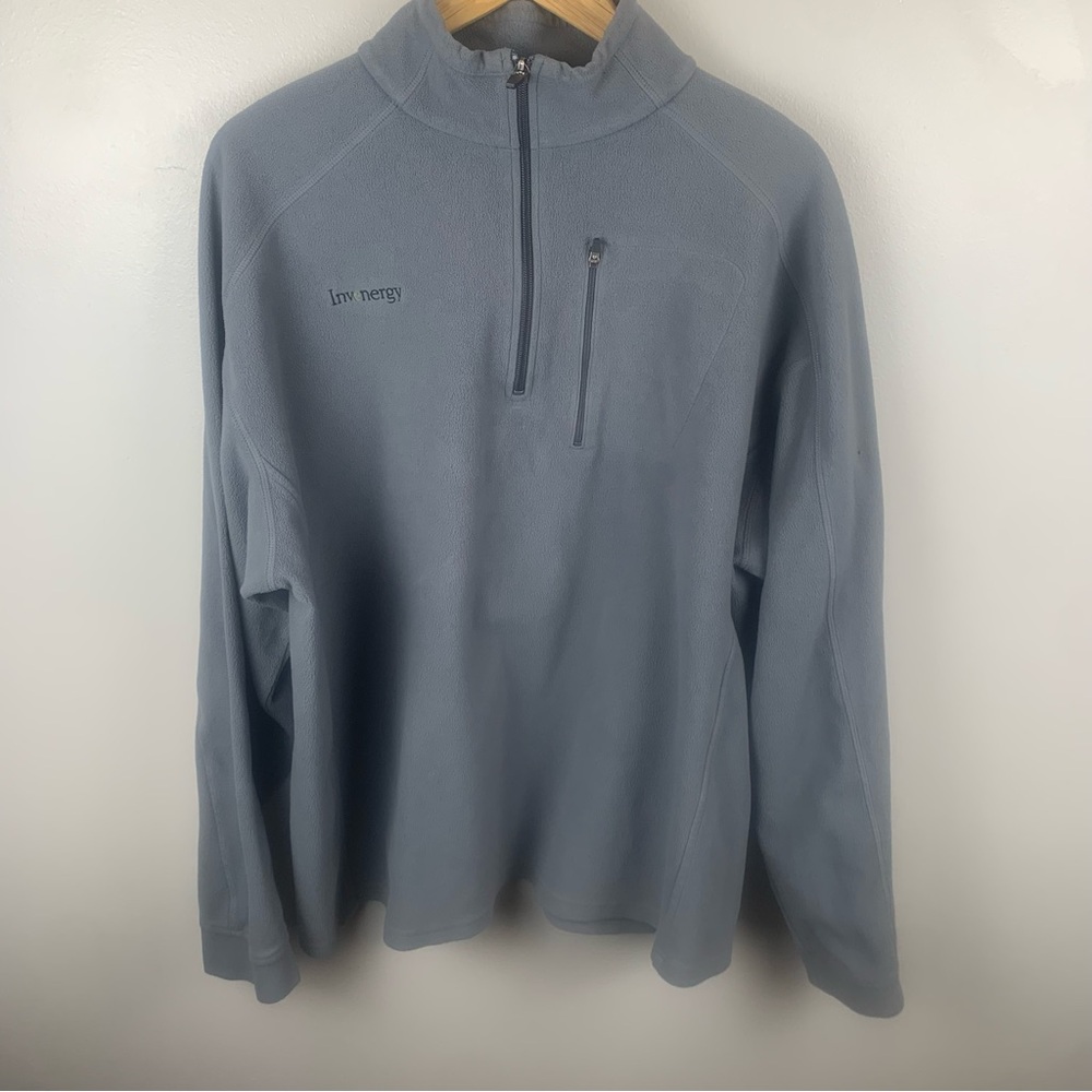 LL Bean Pullover XXL‎ Gray Fleece 1/4 Zip Outdoor Hiking Thermal Men Embroidered